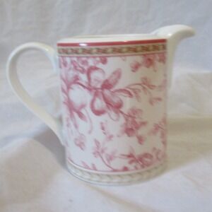 Royal Doulton Studio Provence Creamer Pitcher Red Floral Toile Fine China TC1289